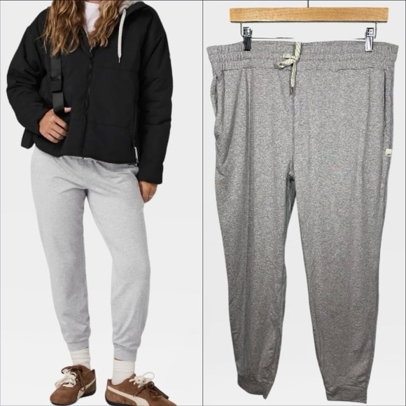 Vuori Pants - Vuori Womens Performance Jogger Pants Heather Gray Athleisure‎ XLarge 28" Inseam